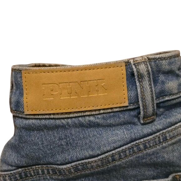 Pink Victoria's Secret Wide Leg Jeans Size 4 Hippie 70's Inspired Preppy - Picture 2 of 8